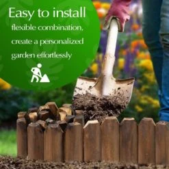 47 In. X 9.8 In. X 0.8 In. Brown Wood Garden Edging, Fence Border Decorative Panels For Flower And Landscape Fencing -Dewalt Tools Shop brown wood edging jt00163 bl 76 1000