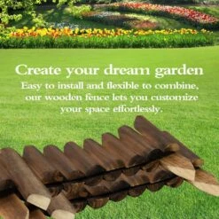 47 In. X 9.8 In. X 0.8 In. Brown Wood Garden Edging, Fence Border Decorative Panels For Flower And Landscape Fencing -Dewalt Tools Shop brown wood edging jt00163 bl fa 1000