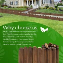 47 In. X 9.8 In. X 0.8in. Brown Wood Garden Edging, Fence Border Decorative Panels For Flower And Landscape Fencing-2pcs -Dewalt Tools Shop brown wood edging jt00164 bl 44 1000