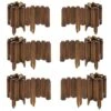 47 In. X 9.8 In. X 0.8in. Brown Wood Garden Edging, Fence Border Decorative Panels For Flower And Landscape Fencing-6pcs