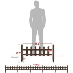 21.7 In. X 177.5 In. Brown Wood Edging, Garden Fence Edging Fencing Garden Yard Border Edging Panels Posts Flower Fences -Dewalt Tools Shop brown wood edging jt00344 bl 1f 1000