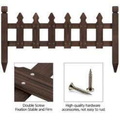 21.7 In. X 177.5 In. Brown Wood Edging, Garden Fence Edging Fencing Garden Yard Border Edging Panels Posts Flower Fences -Dewalt Tools Shop brown wood edging jt00344 bl 44 1000