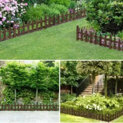 21.7 In. X 177.5 In. Brown Wood Edging, Garden Fence Edging Fencing Garden Yard Border Edging Panels Posts Flower Fences -Dewalt Tools Shop brown wood edging jt00344 bl c3 1000