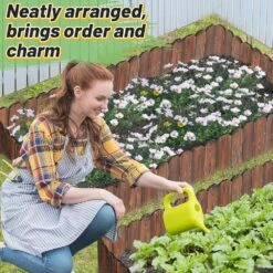 1 In. X 14 In. X 141.6 In. Sturdy Brown Pine Wood, Garden Fence Edging, No Fading Wooden Planter Fencing Yard Pathway -Dewalt Tools Shop brown wood edging ogsa11 4015 c3 1000