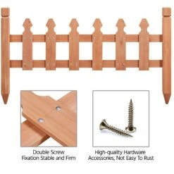 11.5 In. H X 35.5 In. W Rustic Wood Garden Fence Pricket Fencing Border Set Of 5 Products 12 11.5 In. H X 35.5 In. W Rustic Wood Garden Fence Pricket Fencing Border Set Of 5 Products -Dewalt Tools Shop brown yaheetech garden fencing dyrmj10001 1f 1000