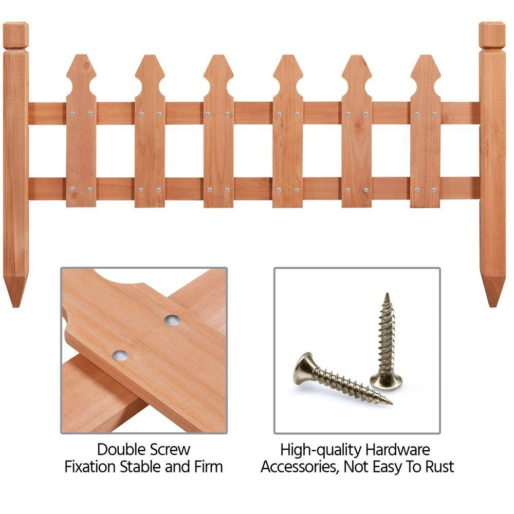 11.5 In. H X 35.5 In. W Rustic Wood Garden Fence Pricket Fencing Border Set Of 5 Products 6 11.5 In. H X 35.5 In. W Rustic Wood Garden Fence Pricket Fencing Border Set Of 5 Products - Image 4