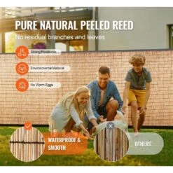 159.6 In. X 39.6 In. Bamboo Pure Natural Peeled Reed Garden Fence Backyard Landscaping Blind Fencing Privacy Screen -Dewalt Tools Shop burlywood phewnyzo garden fencing 28e035sa11 4 c3 1000