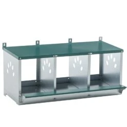 11 In. X 13 In. X 9.65 In. Green 3 Compartment Nesting Box Galvanized Steel Chicken Coops Poultry Fencing