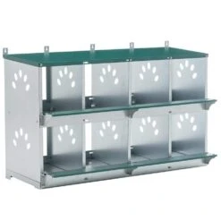 11 In. X 13 In. X 9.65 In. Green 8 Compartment Nesting Box Galvanized Steel Chicken Coops Poultry Fencing