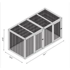29.6 In. H X 29.6 In. W X 78.7 In. D Wood Chicken Coop Chicken Run Cage With 4 Doors Poultry Fencing -Dewalt Tools Shop cenadinz chicken coops ysgcw3166 c3 1000