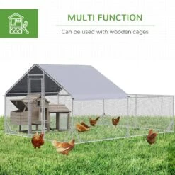 9.8' X 13.1' X 6.4' Poultry Fencing Chicken Coop Metal Chicken Run With Waterproof Anti-UV Cover Spire Shaped -Dewalt Tools Shop chicken coops 2part j 44 1000