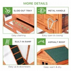 PawHut 124 In. Dual Large Wooden 0.00045-Acre In-Ground Chicken Coop, Poultry Fencing With Outdoor Ramps And Nesting Boxes -Dewalt Tools Shop chicken coops d51 081 76 1000
