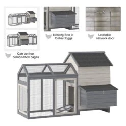 PawHut 100 In.Wooden 0.0007-Acre In-Ground Chicken House, Poultry Fencing, Backyard W/Double Run Nesting Box -Dewalt Tools Shop chicken coops d51 130 44 1000