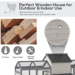 PawHut 100 In.Wooden 0.0007-Acre In-Ground Chicken House, Poultry Fencing, Backyard W/Double Run Nesting Box -Dewalt Tools Shop chicken coops d51 130 76 1000