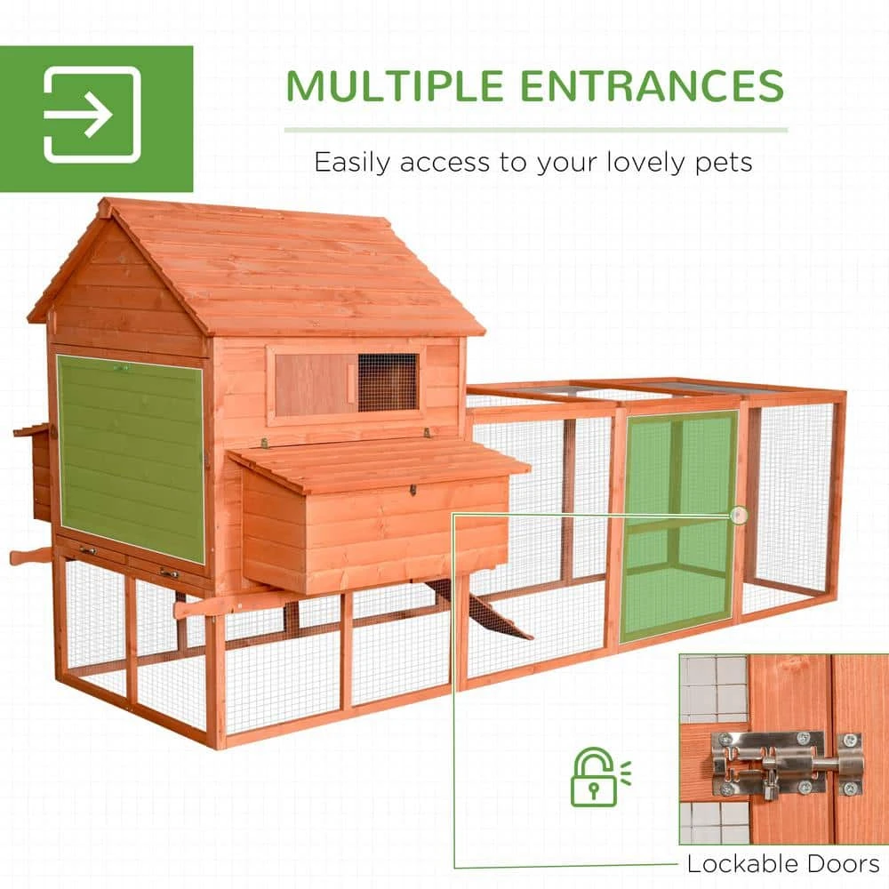 PawHut Pen Garden And Backyard 0.0016 -Acre In-Ground Rabbit Hutch Wooden Poultry Cage With Run, Poultry Fencing 7 PawHut Pen Garden And Backyard 0.0016 -Acre In-Ground Rabbit Hutch Wooden Poultry Cage With Run, Poultry Fencing - Image 5