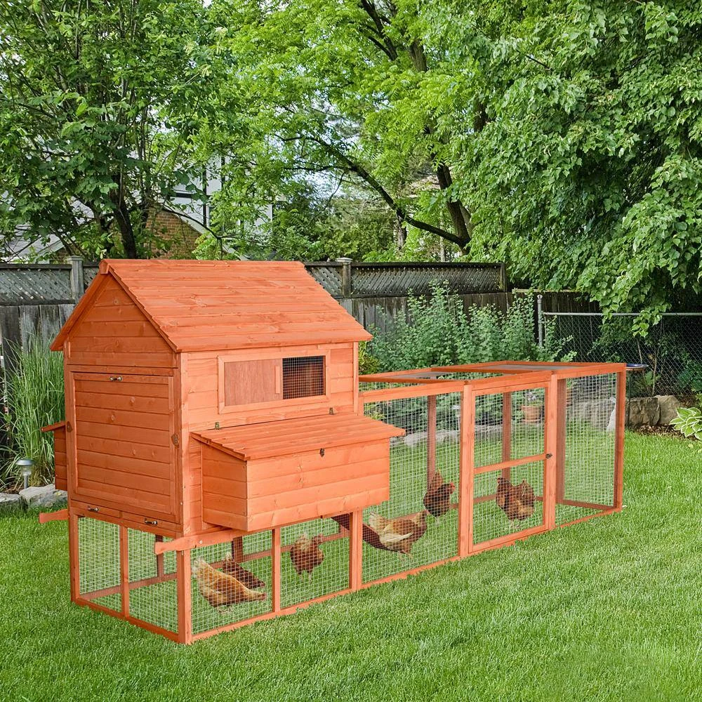 PawHut Pen Garden And Backyard 0.0016 -Acre In-Ground Rabbit Hutch Wooden Poultry Cage With Run, Poultry Fencing 4 PawHut Pen Garden And Backyard 0.0016 -Acre In-Ground Rabbit Hutch Wooden Poultry Cage With Run, Poultry Fencing - Image 2