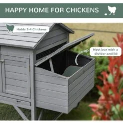 PawHut Wooden Grey 0.0005 -Acre In-Ground Chicken Fence Chicken Coop, Poultry Fencing With Wheels -Dewalt Tools Shop chicken coops d51 169 1f 1000