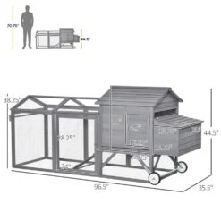 PawHut Wooden Grey 0.0005 -Acre In-Ground Chicken Fence Chicken Coop, Poultry Fencing With Wheels -Dewalt Tools Shop chicken coops d51 169 4f 1000