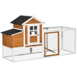 PawHut Wooden Natural 0.0004 -Acre In-Ground Chicken Fence Chicken Coop And Poultry Fencing