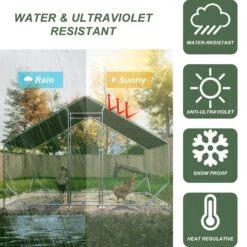 Large Metal Walk-in Chicken Coop, Galvanized Wire Poultry Fencing Cage With Waterproof And Anti-Ultraviolet Cover -Dewalt Tools Shop chicken coops dj zx w1763102494 4f 1000