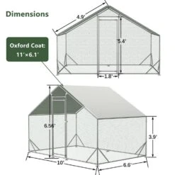 Large Metal Walk-in Chicken Coop, Galvanized Wire Poultry Fencing Cage With Waterproof And Anti-Ultraviolet Cover -Dewalt Tools Shop chicken coops dj zx w1763102494 76 1000