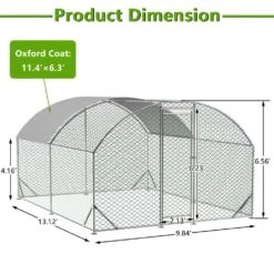 Large Chicken Coop Metal Chicken Run With Waterproof And Anti-UV Cover, Dome Shaped Walk-in Poultry Fencing Hen House -Dewalt Tools Shop chicken coops dj zx w1763102498 1f 1000