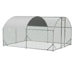 Large Chicken Coop Metal Chicken Run With Waterproof And Anti-UV Cover, Dome Shaped Walk-in Poultry Fencing Hen House