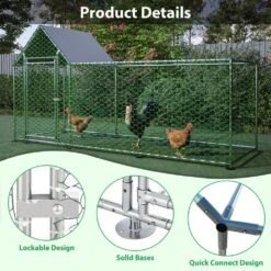 Metal Chicken Coop Run Backyard Hen House Poultry Fencing Habitat Cage Cover -Dewalt Tools Shop chicken coops zx 133465 76 1000
