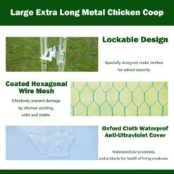 Large Metal Chicken Coop 3-Support Steel Wire Impregnated Plastic Net Cage, Oxford Cloth Silver Plated Poultry Fencing -Dewalt Tools Shop chicken coops zx 133557 76 1000