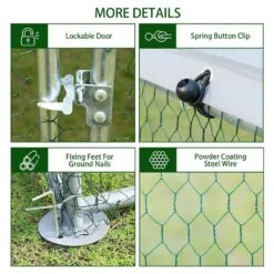Large Metal Chicken Coop 3-Support Steel Wire Impregnated Plastic Net Cage, Oxford Cloth Silver Plated Poultry Fencing -Dewalt Tools Shop chicken coops zx 133557 fa 1000