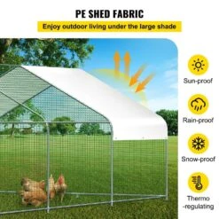 Large Metal Chicken Coop Run Walk-In Chicken Runs Yard Waterproof Cover Hen House Barbed Wire Fencing -Dewalt Tools Shop chicken runs hwj19 79 86 58h6zv0 1f 1000