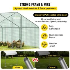 Large Metal Chicken Coop Run Walk-In Chicken Runs Yard Waterproof Cover Hen House Barbed Wire Fencing -Dewalt Tools Shop chicken runs hwj19 79 86 58h6zv0 4f 1000
