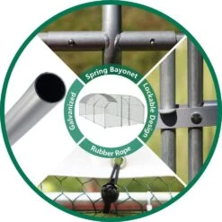 9.84 Ft. X 19.68 Ft. X 6.56 Ft. Large Chicken Coop Metal Coop With Waterproof & UV Protective Cover Barbed Wire Fencing -Dewalt Tools Shop cisvio chicken coops d0102heklq2 1f 1000