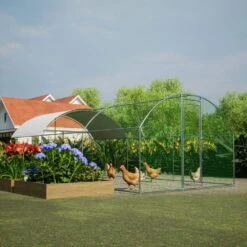 9.84 Ft. X 19.68 Ft. X 6.56 Ft. Large Chicken Coop Metal Coop With Waterproof & UV Protective Cover Barbed Wire Fencing -Dewalt Tools Shop cisvio chicken coops d0102heklq2 44 1000