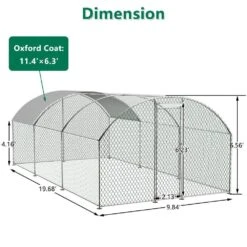 9.84 Ft. X 19.68 Ft. X 6.56 Ft. Large Chicken Coop Metal Coop With Waterproof & UV Protective Cover Barbed Wire Fencing -Dewalt Tools Shop cisvio chicken coops d0102heklq2 4f 1000