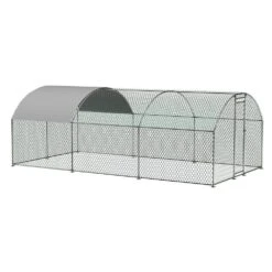 9.84 Ft. X 19.68 Ft. X 6.56 Ft. Large Chicken Coop Metal Coop With Waterproof & UV Protective Cover Barbed Wire Fencing -Dewalt Tools Shop cisvio chicken coops d0102heklq2 fa 1000