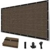 Brown Plastic Mesh Panel For Private Border Fencing 9.9 Ft. X 3.3 Ft. With UV Protection