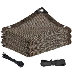 Brown Plastic Private For Border Fencing Sun Shade Cloth With UV Protection