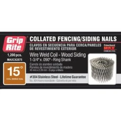 1-3/4 In. X 0.090 In. 15° Wire Collated 304 Stainless Steel Ring Shank Fencing Nail 1200 Per Box -Dewalt Tools Shop collated siding nails maxc62875 44 1000