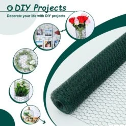 43.2 In. Metal Garden Fence Green Chicken Wire Poultry Netting For Garden, Large Chicken Coop Wire Fencing -Dewalt Tools Shop dark green garden fencing 706767040968 c3 1000