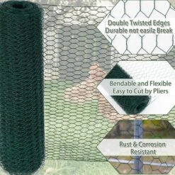 43.2 In. Metal Garden Fence Chicken Wire Poultry Netting For Garden, Chicken Coop Wire Fencing 3.6ft (W) X 157.48ft (L) -Dewalt Tools Shop dark green garden fencing 706767040975 c3 1000