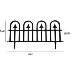 24 In. X 12.4 In. Black Plastic Arrowhead Fence Decorative Garden Fencing (5-Pack) -Dewalt Tools Shop dark green garden fencing efp6031b5p c3 1000