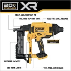 DeWALT 20-Volt MAX Lithium-Ion 9-Gauge Cordless Fencing Stapler With 20-Volt MAX XR 5.0 Ah Battery Pack And Charger -Dewalt Tools Shop dewalt staplers dcfs950bw205c d4 1000