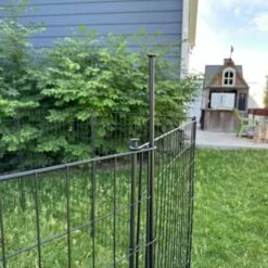 2.75 Ft. X 12 Ft. Metal Dog Fence Outdoor For Yard, Decorative Rustproof No Dig Animal Barrier Fencing, Black -Dewalt Tools Shop dog pens 2e1q4k7i 31 1000