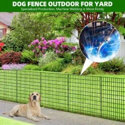 2.75 Ft. X 12 Ft. Metal Dog Fence Outdoor For Yard, Decorative Rustproof No Dig Animal Barrier Fencing, Black -Dewalt Tools Shop dog pens 2e1q4k7i 40 1000