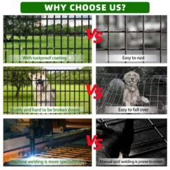 2.75 Ft. X 12 Ft. Metal Dog Fence Outdoor For Yard, Decorative Rustproof No Dig Animal Barrier Fencing, Black -Dewalt Tools Shop dog pens 2e1q4k7i a0 1000