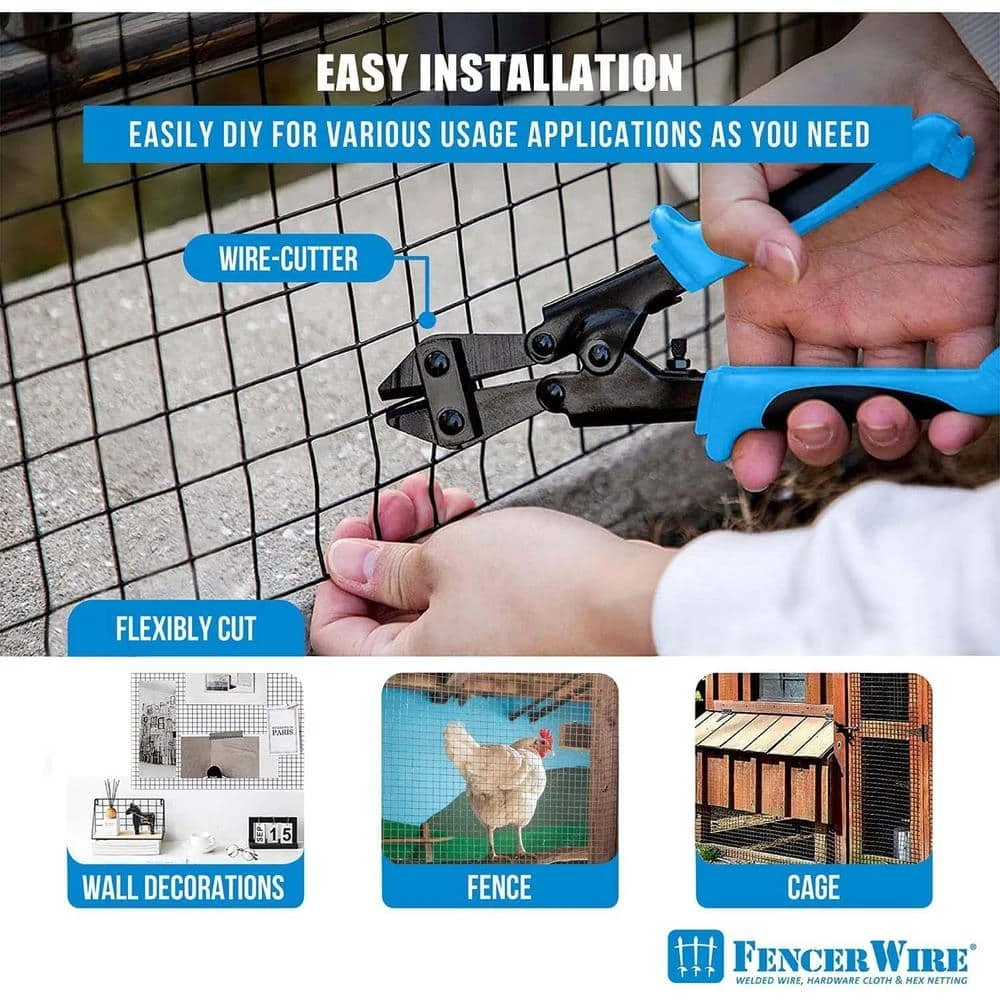 1/2 In. X 2 Ft. X 50 Ft. 19-Gauge Black Vinyl Coated Hardware Cloth, Multiple Use Welded Wire Fencing Roll 8 1/2 In. X 2 Ft. X 50 Ft. 19-Gauge Black Vinyl Coated Hardware Cloth, Multiple Use Welded Wire Fencing Roll - Image 6