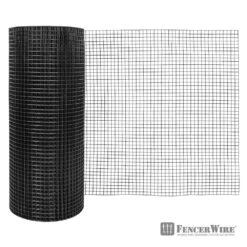 1/2 In. X 3 Ft. X 50 Ft. 19-Gauge Black Vinyl Coated Hardware Cloth, Multiple Use Welded Wire Fencing Roll -Dewalt Tools Shop fencer wire hardware cloth fencing cv19 b3x50mf12 76 1000