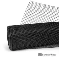 1/2 In. X 4 Ft. X 5 Ft. 19-Gauge Black Vinyl Coated Hardware Cloth, Multiple Use Welded Wire Fencing Roll