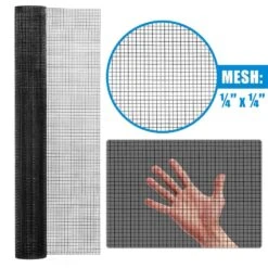 1/4 In. X 2 Ft. X 10 Ft. 23-gauge Black Vinyl Coated Hardware Cloth, Multiple Use Welded Wire Fencing Roll -Dewalt Tools Shop fencer wire hardware cloth fencing cv23 b2x10mf14 1d 1000